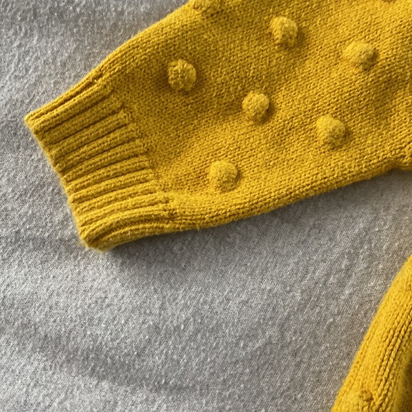 Cat & Jack Bubble Polk Dot Yellow Mustard Sweater - Picture 5 of 6